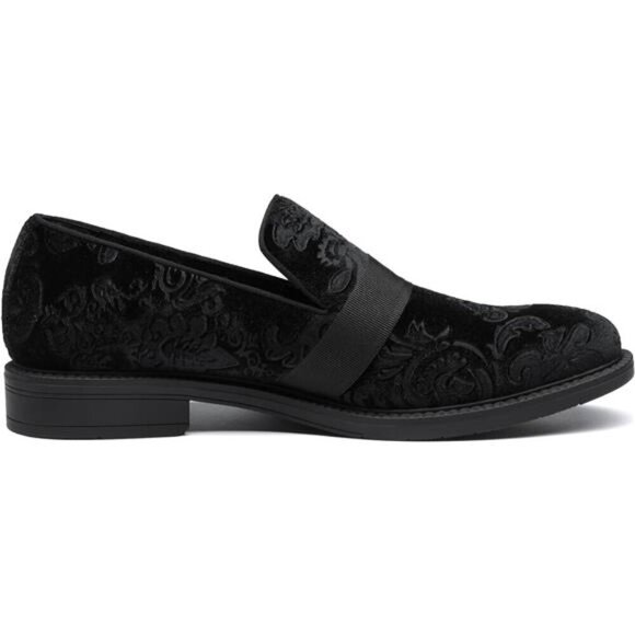 Men\'s Classic Patent Leather Loafers - Slip-On Tuxedo Dress Shoes - Black main image 3